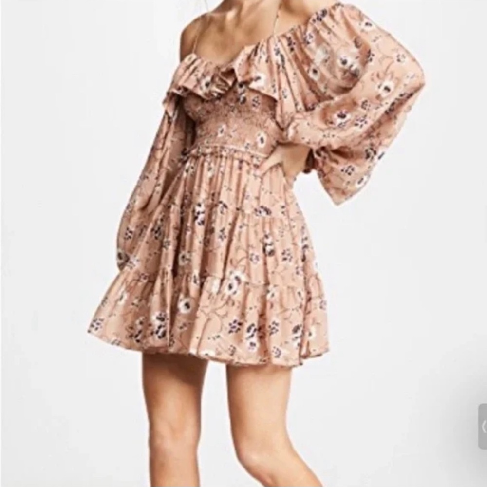 Ulla Johnson - Monet Floral Mini Dress in Cafe Sz 2